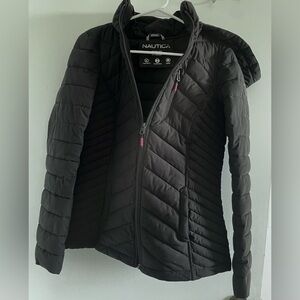 Nautica Women's Waterproof Black Puffer Stretch Jacket size Small